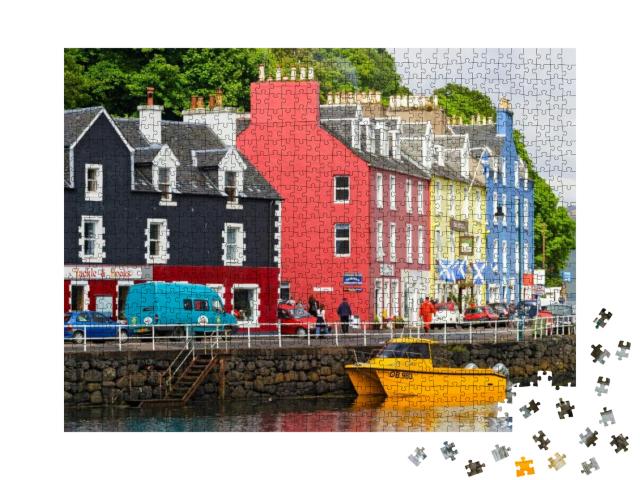 Puzzle 1000 Teile „Bunte Häuser im Hafen von Tobermory, Schottland“