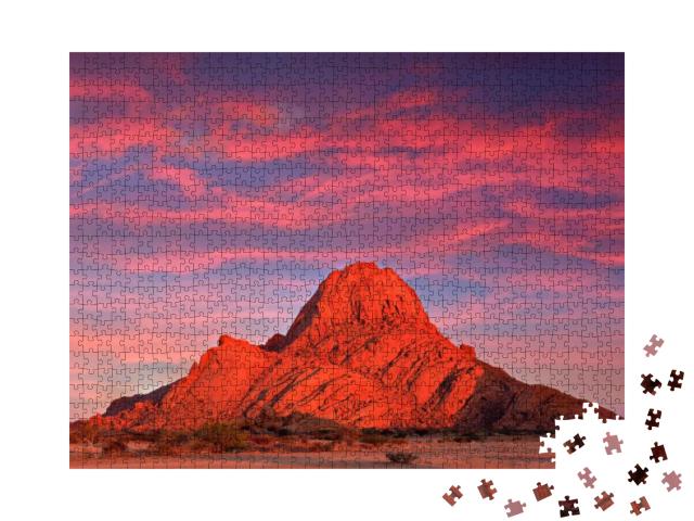 Puzzle 1000 Teile „Abendlicht an der Spitzkoppe, schöner Hügel in Namibia“
