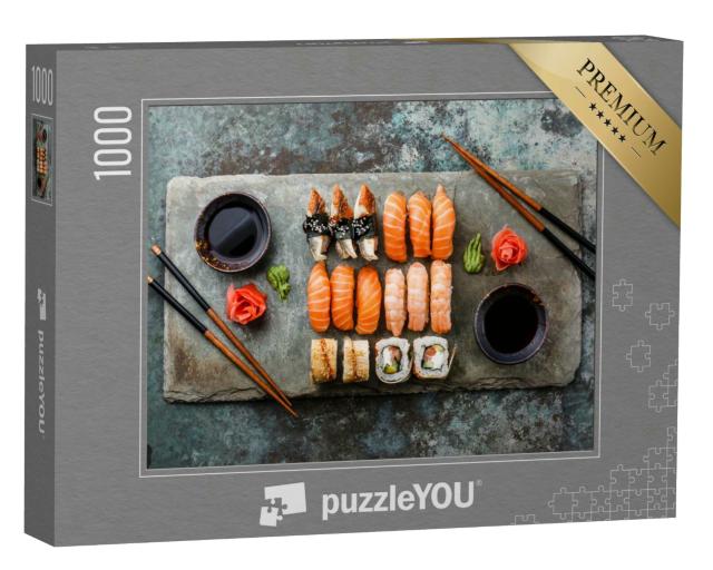 Puzzle 1000 Teile „Sushi-Set Sashimi und Sushi-Rollen “