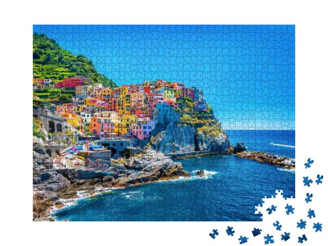 Puzzle 1000 Teile „Cinque Terre, traditionelle italienische Architektur“