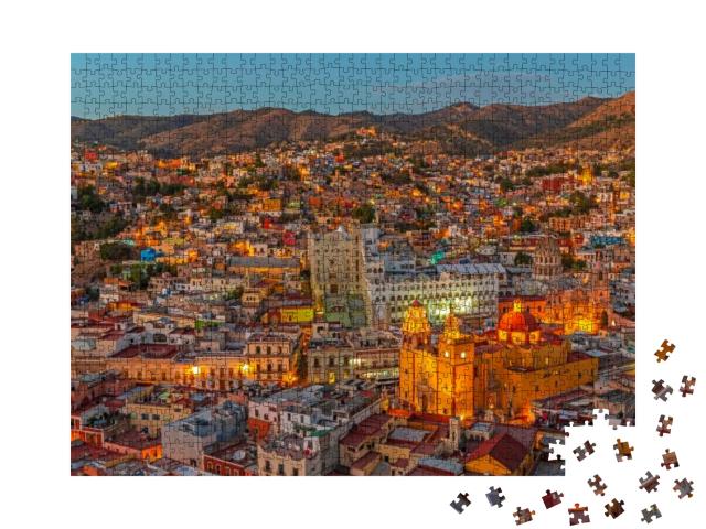 Puzzle 1000 Teile „Abendliches Stadtbild von Guanajuato in Mexiko“
