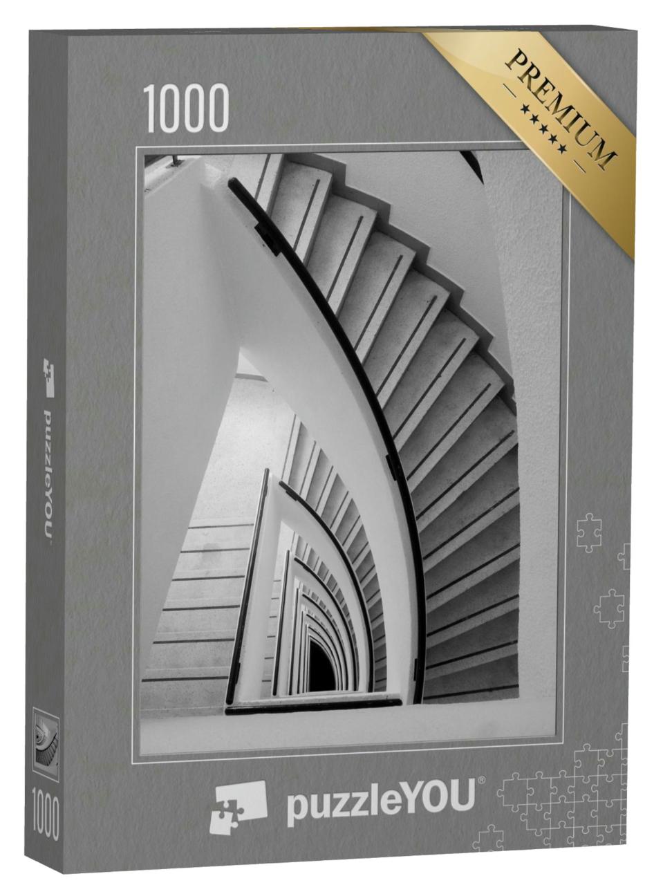 Puzzle 1000 Teile „Innenarchitektur: geschwungene Treppe “