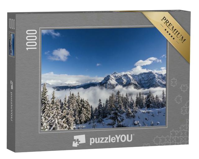 Puzzle 1000 Teile „Winterlandschaft in den Tiroler Alpen im Stubaier Gletscher“
