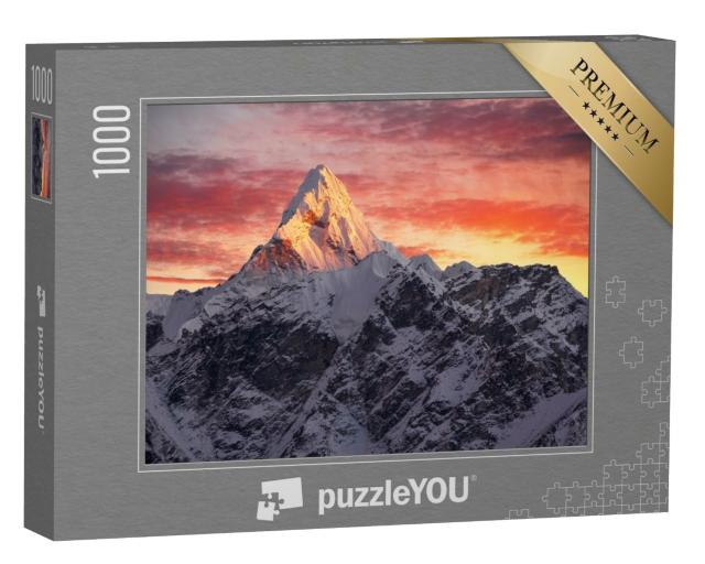 Puzzle 1000 Teile „Ama Dablam Gipfel im Sonnenuntergang, Nepal, Himalaya“