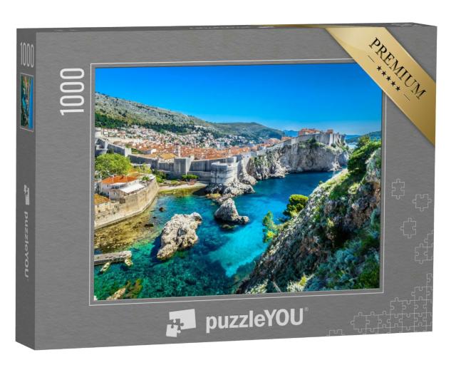 Puzzle 1000 Teile „Luft-Panoramablick auf Dubrovnik, Adria, Kroatien, Europa“