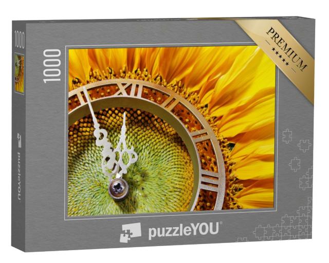 Puzzle 1000 Teile „Nahaufnahme einer Sonnenblumenuhr“