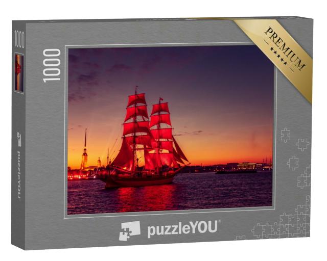 Puzzle 1000 Teile „Schiff mit scharlachroten Segeln, St. Petersburg“