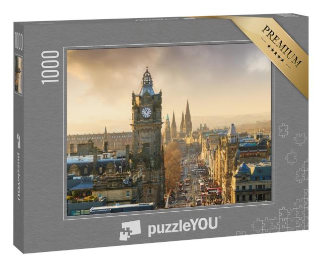 Puzzle 1000 Teile „Altstadt von Edinburgh mit Schloss, Schottland“