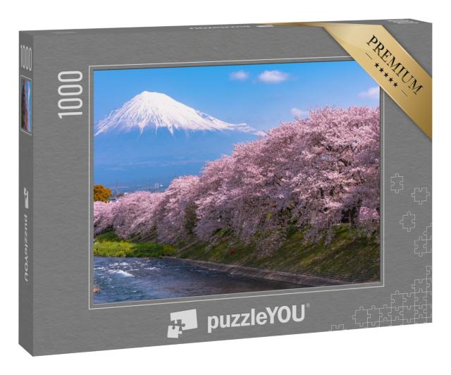 Puzzle 1000 Teile „Kirschblüte am Fuji, Japan“