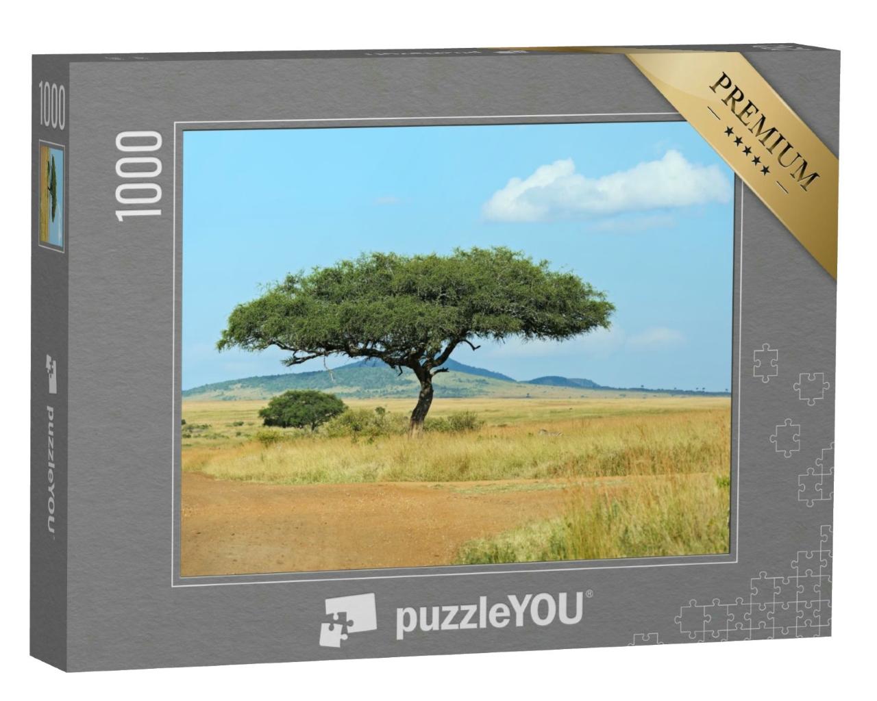 Puzzle 1000 Teile „Großer Akazienbaum in den offenen Savannenebenen Ostafrikas“