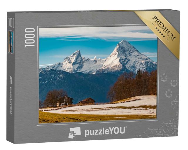 Puzzle 1000 Teile „Winterlandschaft am Watzmann, Deutschland“