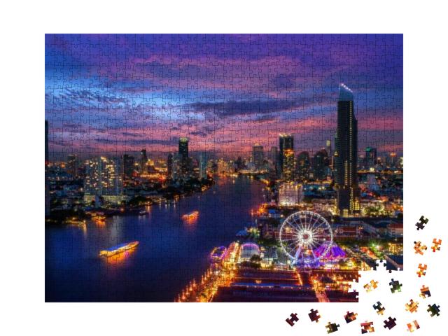Puzzle 1000 Teile „Bangkok bei Nacht“
