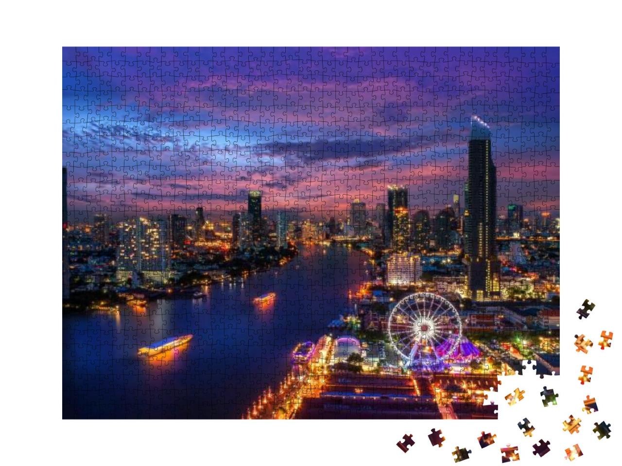 Puzzle 1000 Teile „Bangkok bei Nacht“