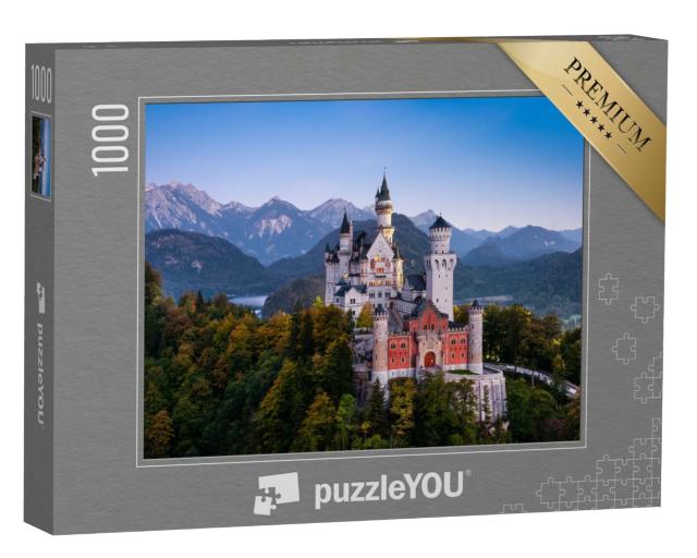 Puzzle 1000 Teile „Schloss Neuschwanstein kurz vor Sonnenaufgang“