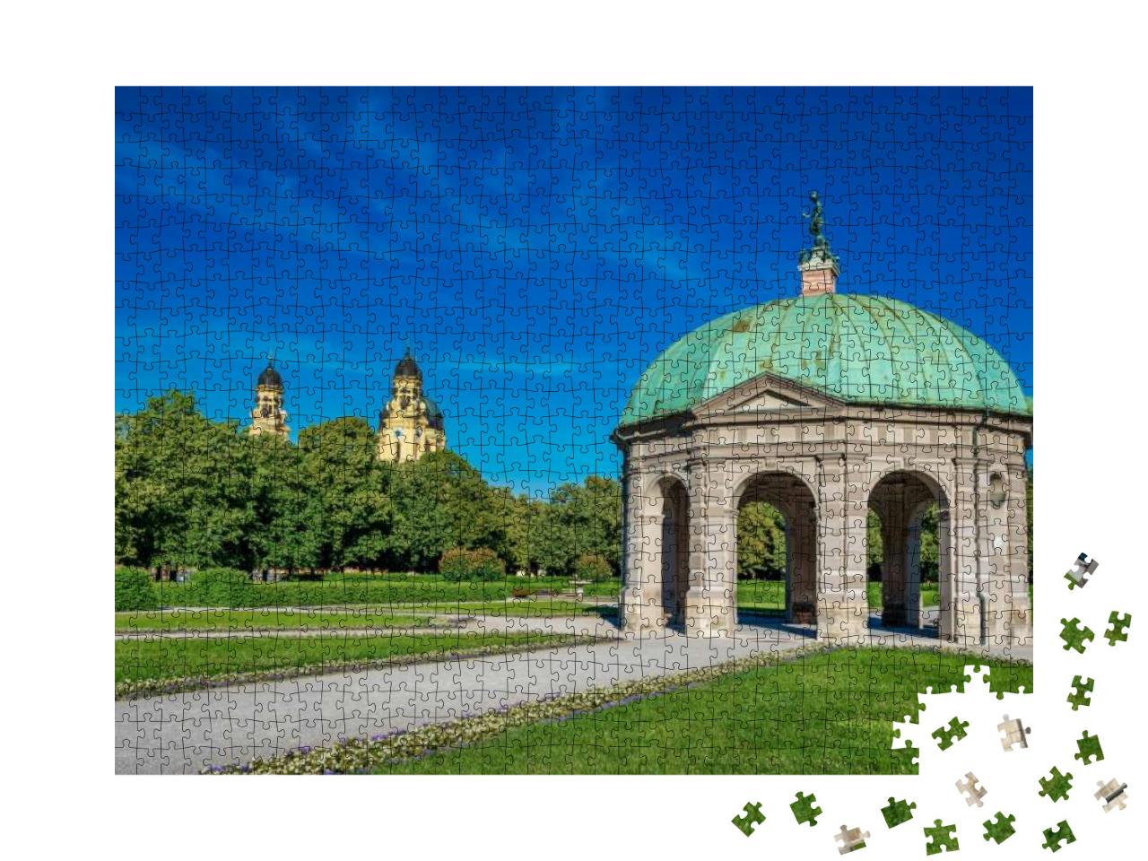 Puzzle 1000 Teile „Hofgartenpark mit Dianatempel in München“