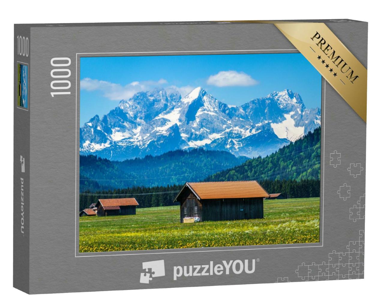 Puzzle 1000 Teile „Landschaft am Wettersteingebirge“