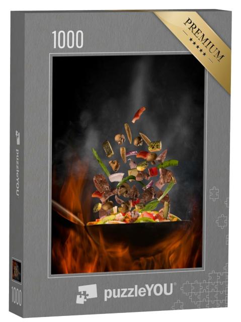 Puzzle 1000 Teile „Wok mit Rinderlende“