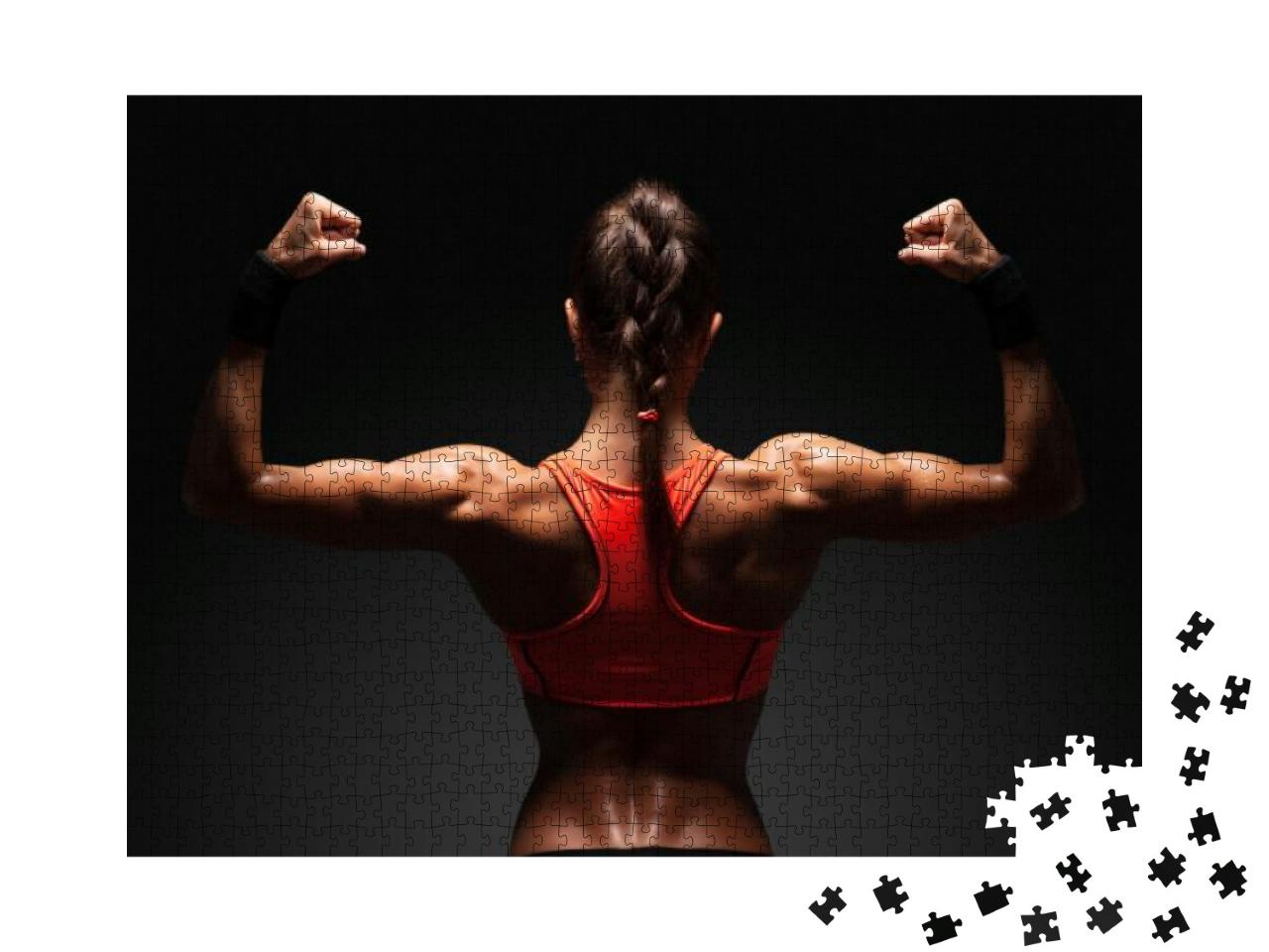 Puzzle 1000 Teile „Muskelspiel am Rücken einer athletischen jungen Frau“