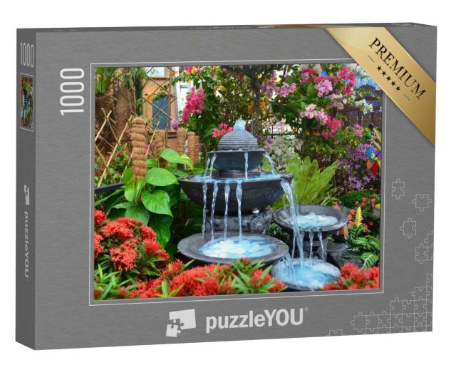 Puzzle 1000 Teile „Klares Wasser fließt aus einem Steinbrunnen“