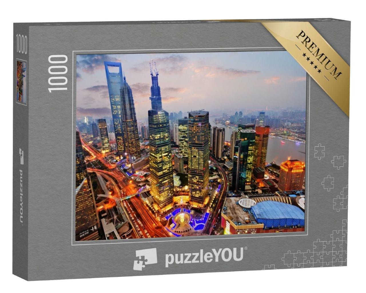 Puzzle 1000 Teile „Blick vom Oriental Pearl Fernsehturm in Shanghai“