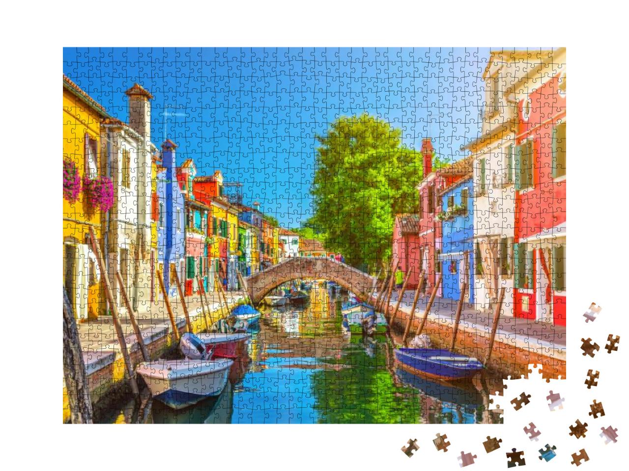 Puzzle 1000 Teile „Bunte Häuser der Insel Burano, Provinz Venedig, Italien“