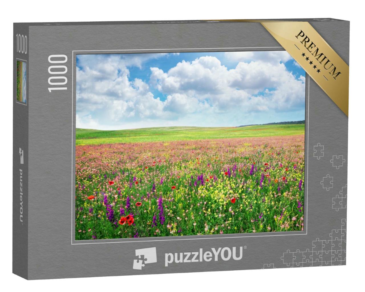 Puzzle 1000 Teile „Frühlingshafte Blumenwiese“