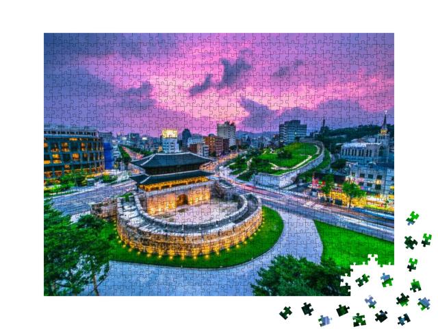Puzzle 1000 Teile „Das Dongdaemun Tor in Seoul, Südkorea“