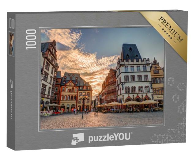Puzzle 1000 Teile „Historische Hausfassaden am Hauptmarkt von Trier, Rheinland-Pfalz, Deutschland“
