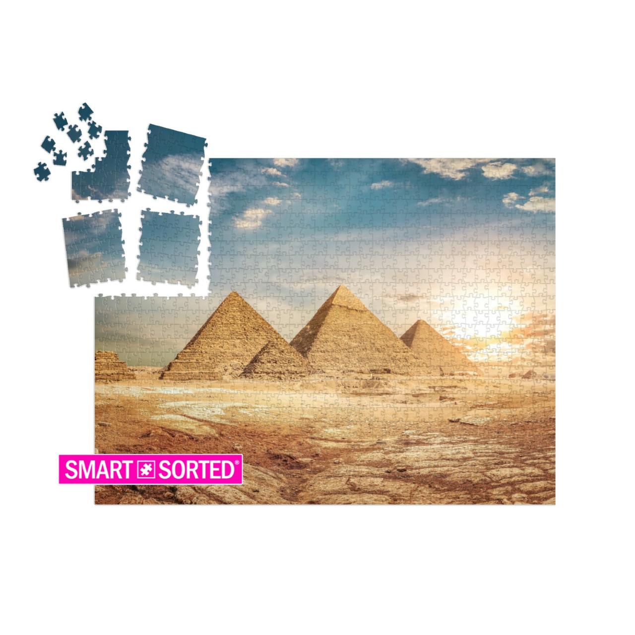 SMART SORTED® | Puzzle 1000 Teile „Ägyptische Pyramiden mit Sandwüste und Himmel“