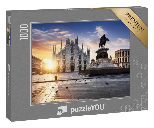Puzzle 1000 Teile „Duomo bei Sonnenaufgang, Mailand, Europa“