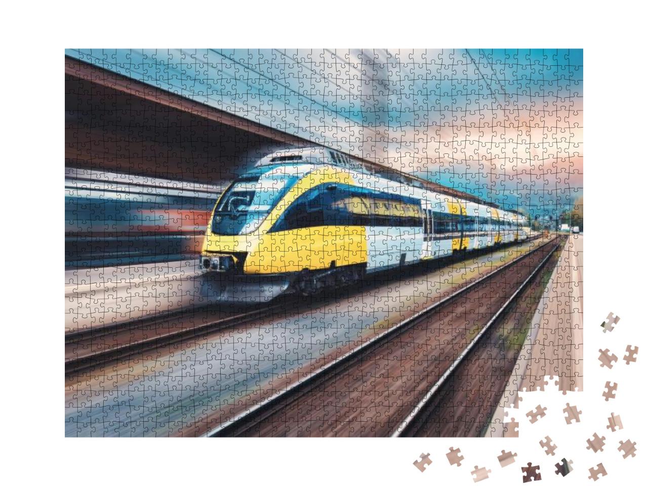 Puzzle 1000 Teile „High-Speed-Zug in Bewegung“