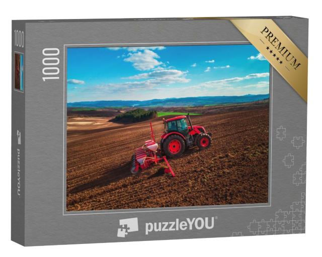 Puzzle 1000 Teile „Traktor bei der Vorbereitung von Ackerland“