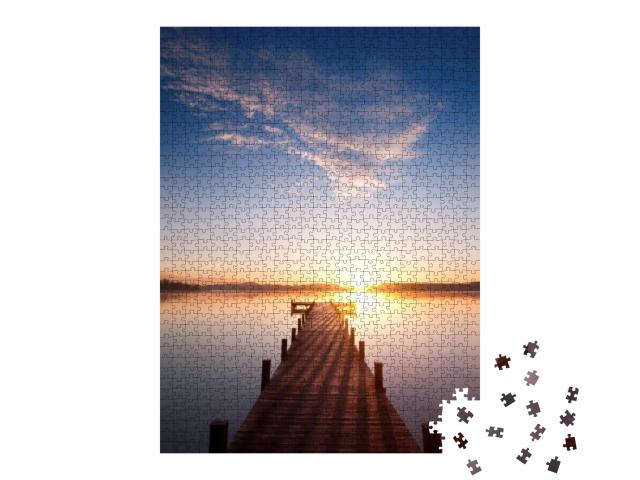 Puzzle 1000 Teile „Ein Steg, der auf den See hinausführt “