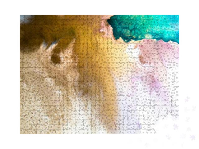 Puzzle 1000 Teile „Abstraktes Gemälde in hochtexturierter Ölfarbe“