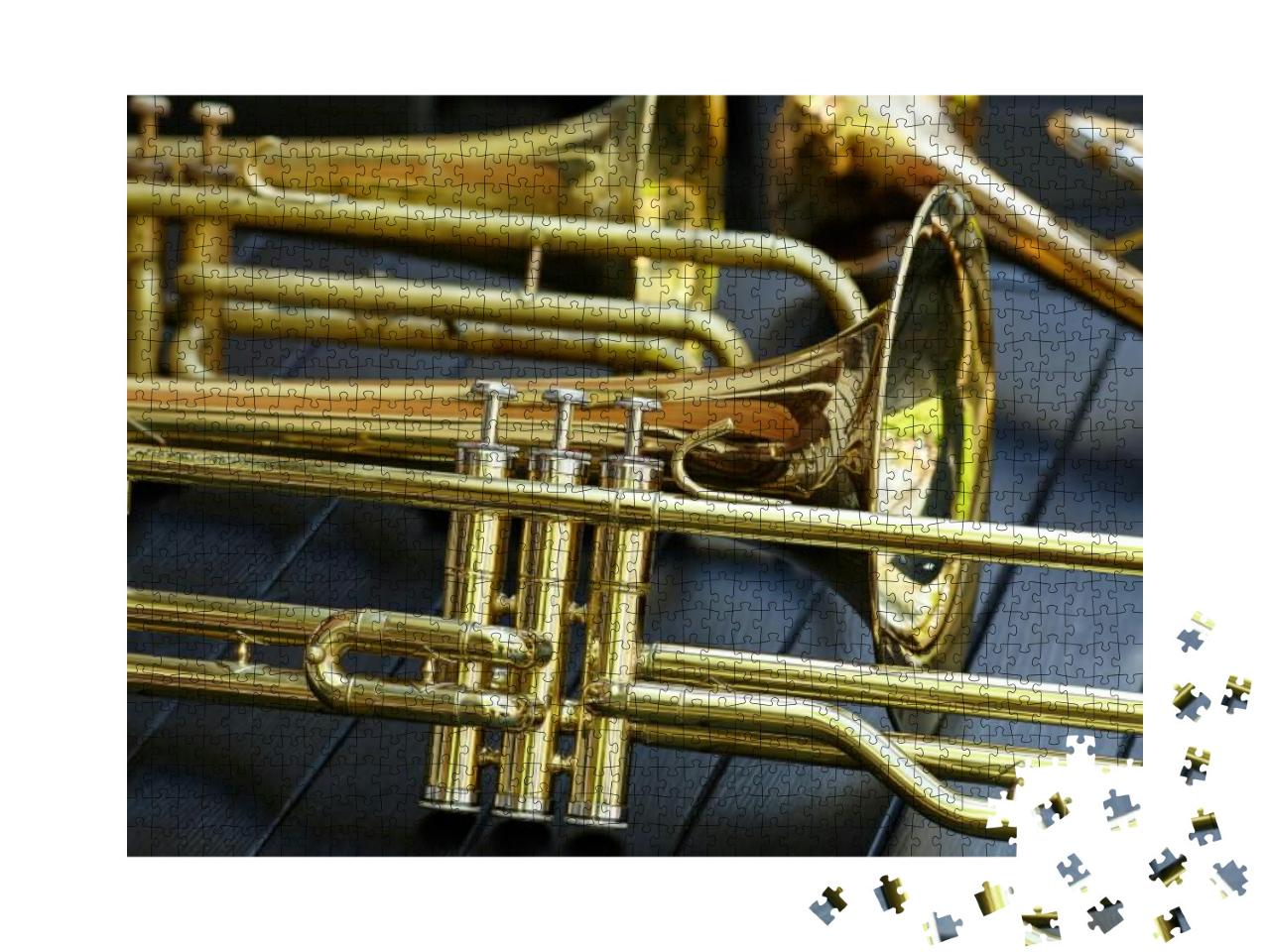 Puzzle 1000 Teile „Nahaufnahme einer Trompete“