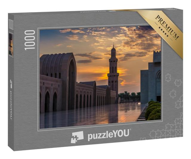 Puzzle 1000 Teile „Sonnenuntergang über der Moschee in Miscat, Oman“
