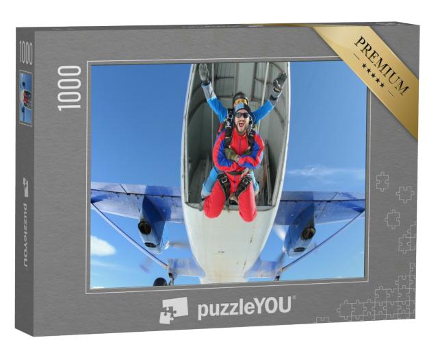 Puzzle 1000 Teile „Nervenkitzel: Tandem-Fallschirmsprung“