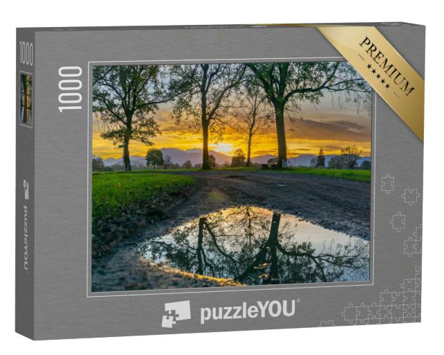 Puzzle 1000 Teile „Sonnenuntergang im Rheintal“