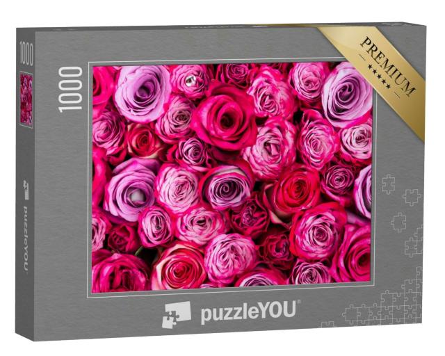 Puzzle 1000 Teile „Wunderschöne pinke Rosenblüten“