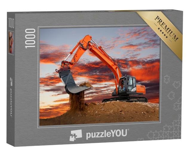 Puzzle 1000 Teile „Bagger bei der Arbeit auf der Baustelle“