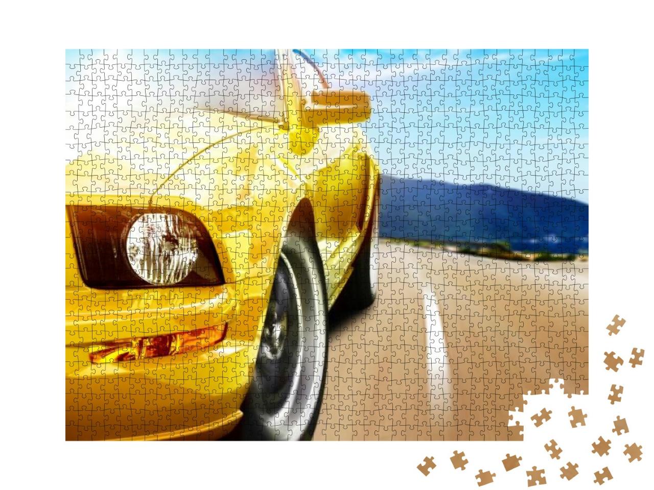 Puzzle 1000 Teile „Ein gelber Sportwagen“