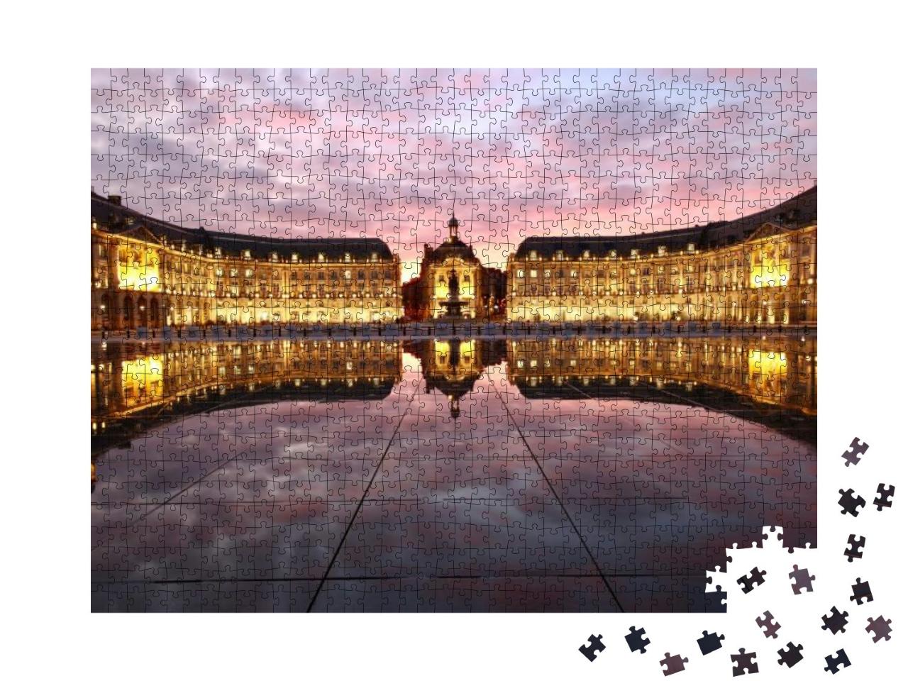 Puzzle 1000 Teile „Bordeaux in der Abenddämmerung“