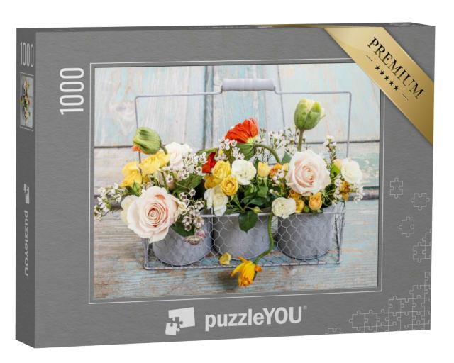 Puzzle 1000 Teile „Blumenarrangement mit Frühlingsblumen“