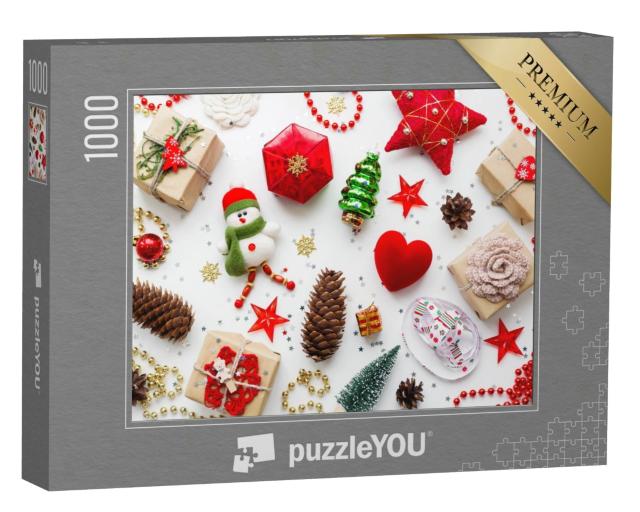 Puzzle 1000 Teile „Sortiment von Weihnachtsdekoration“