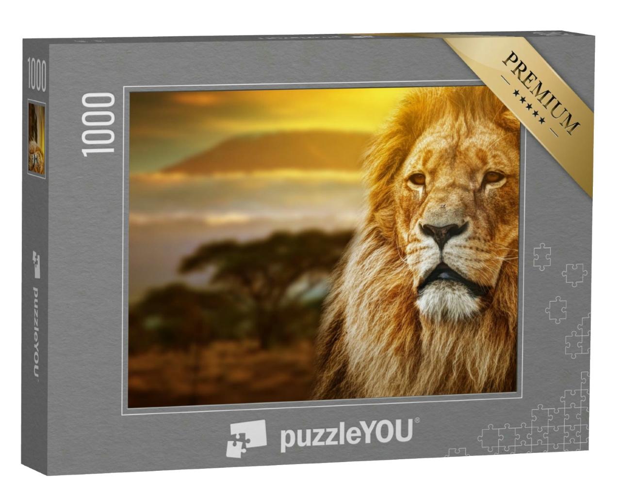Puzzle 1000 Teile „Löwen vor dem Kalimandscharo“