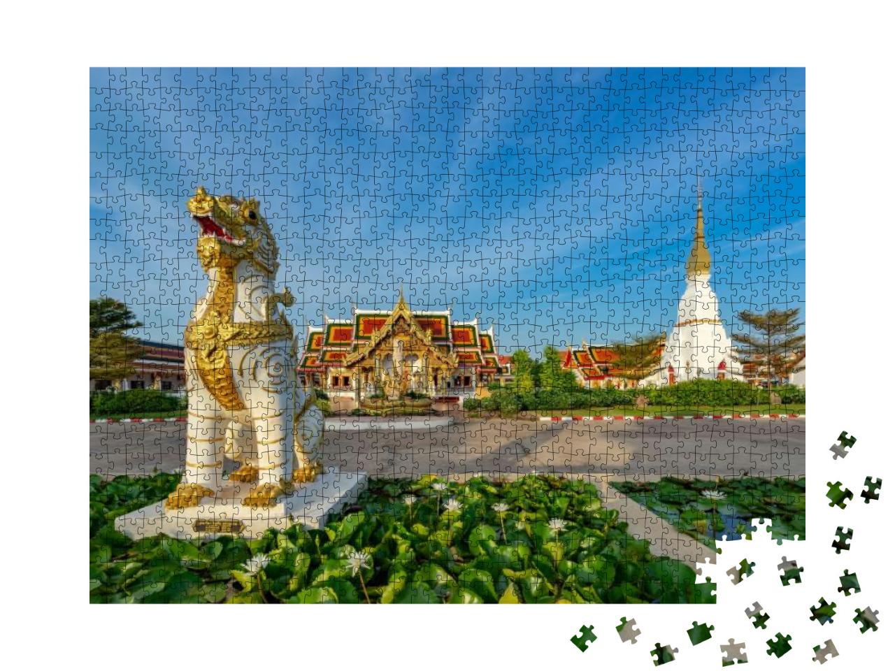 Puzzle 1000 Teile „Tempelanlage Wat Pratat Choeng Chum, Thailand“