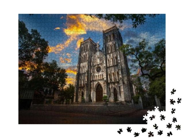 Puzzle 1000 Teile „St. Joseph's Cathedral, Kirche im Bezirk Hanoi, Vietnam“
