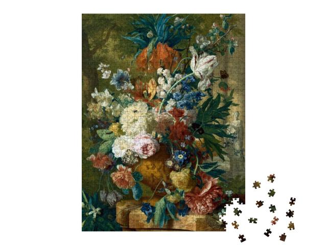 Puzzle 1000 Teile „Opulenter Strauß aus Tulpen und Rosen als Stillleben“