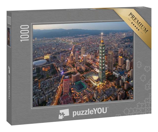Puzzle 1000 Teile „Skyline des Stadtzentrums von Taipeh, Taiwan“