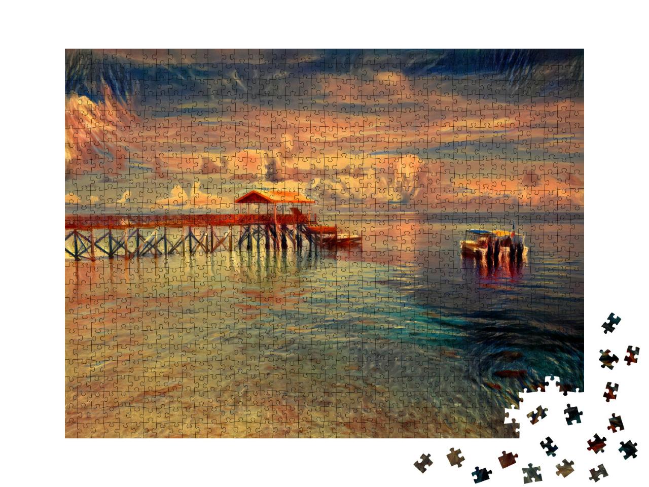 Puzzle 1000 Teile „im Stil von Edvard Munch, Der Schrei - Pulau Sipadan Insel in Sabah - Puzzle-Kollektion Künstler & Gemälde“